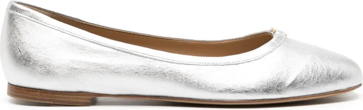 Marcie metallic leather ballerina shoes