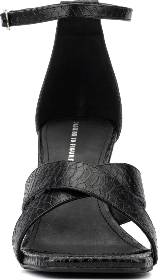 Marcie Snake Embossed Wedge Sandal - Wide Width - Image 2