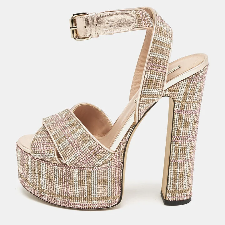 Marco de vincenzo Multicolor Leather Ankle Strap Sandals Size 38