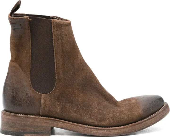 Marco elastic-panel waxed-suede chelsea boots