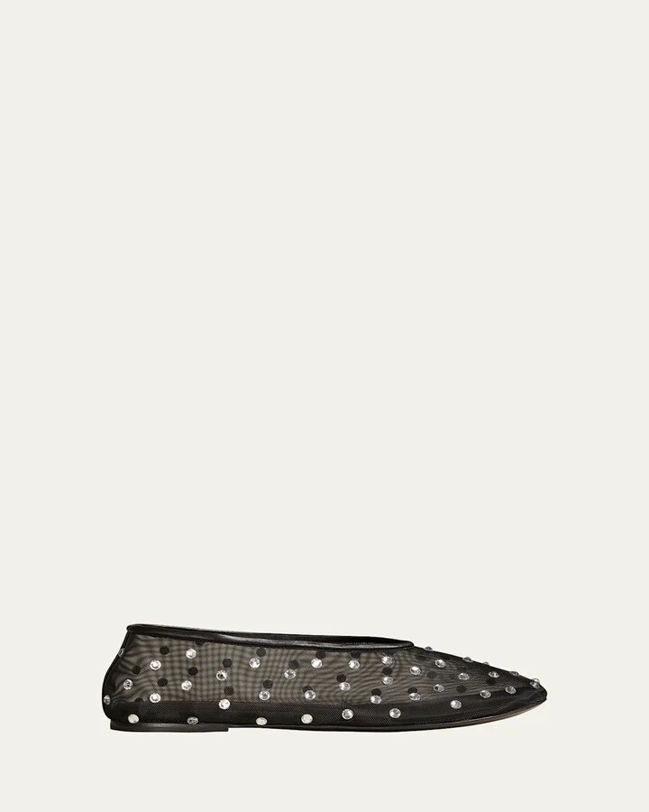 Marcy Crystal Mesh Evening Ballerina Flats