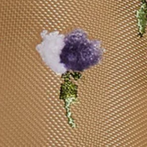 Marcy Flat in Beige Mesh with Purple Floral Embroidery - Image 5