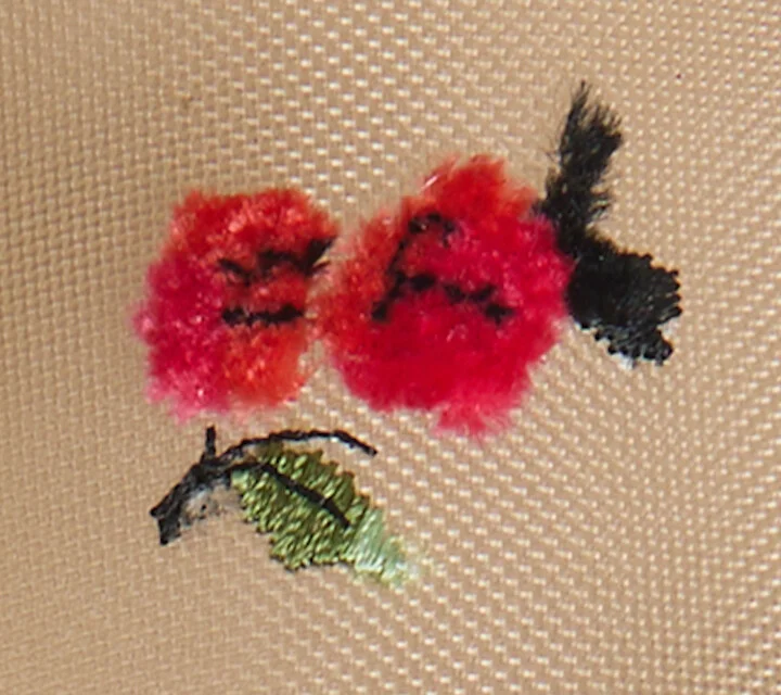 Marcy Flat in Beige Mesh with Raspberry Embroidery - Image 4