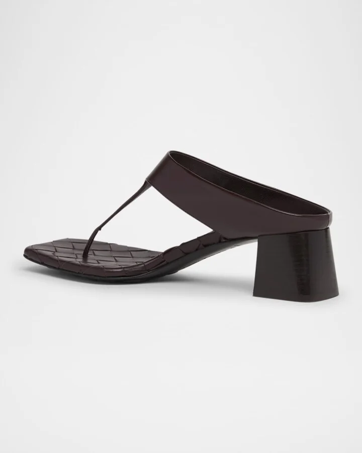 Marella Leather Thong Slide Sandals - Image 5
