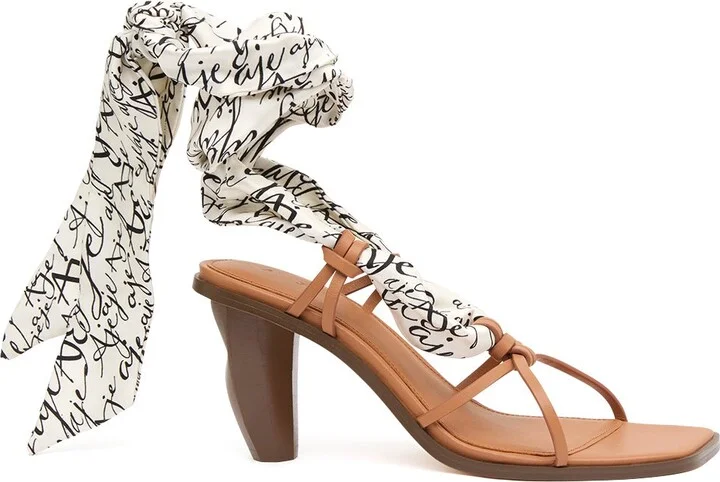 Maren Logo Tie Heel In Colour Ivory/Tan Size 36 - Image 2