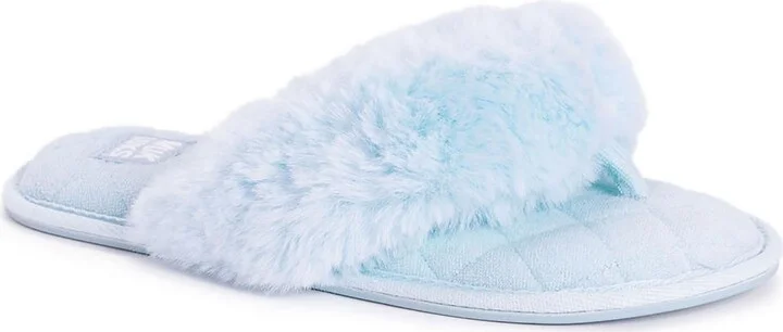 Maren Womens Faux Fur Flip-Flop Thong Sandals