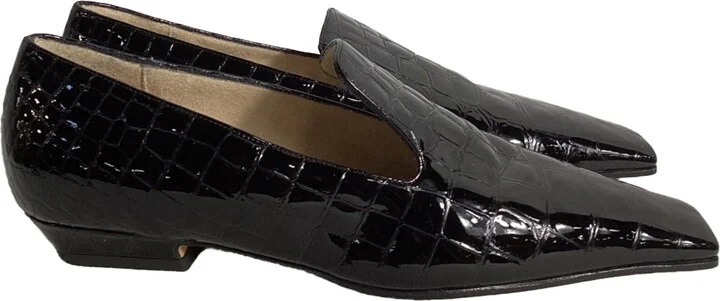 Marfa Classic Flat Loafers in Black Patent Leather