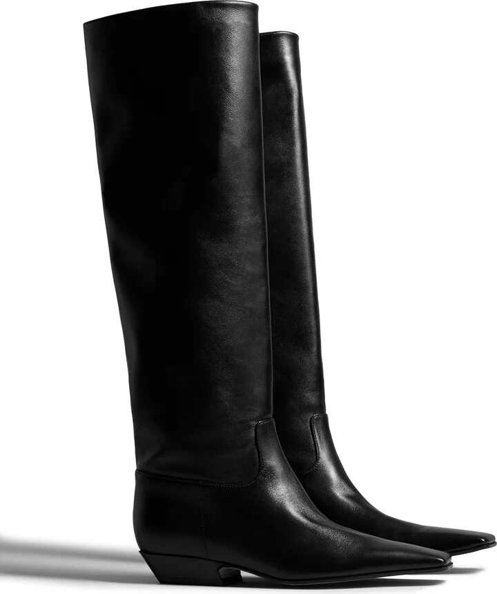 Marfa Knee-High Boot in Black Leather - Image 2