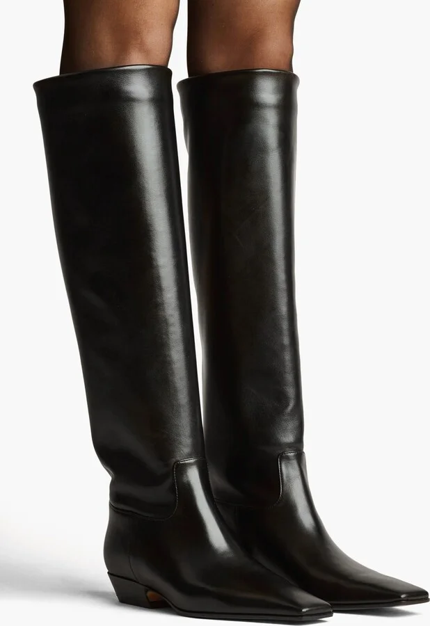 Marfa Knee-High Boot in Black Leather - Image 5