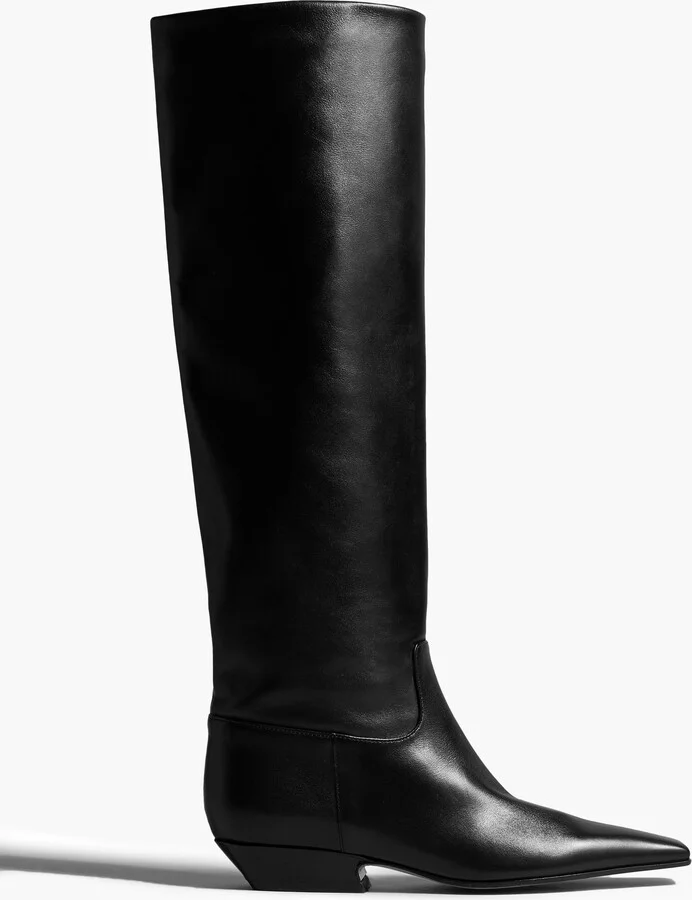 Marfa Knee-High Boot in Black Leather