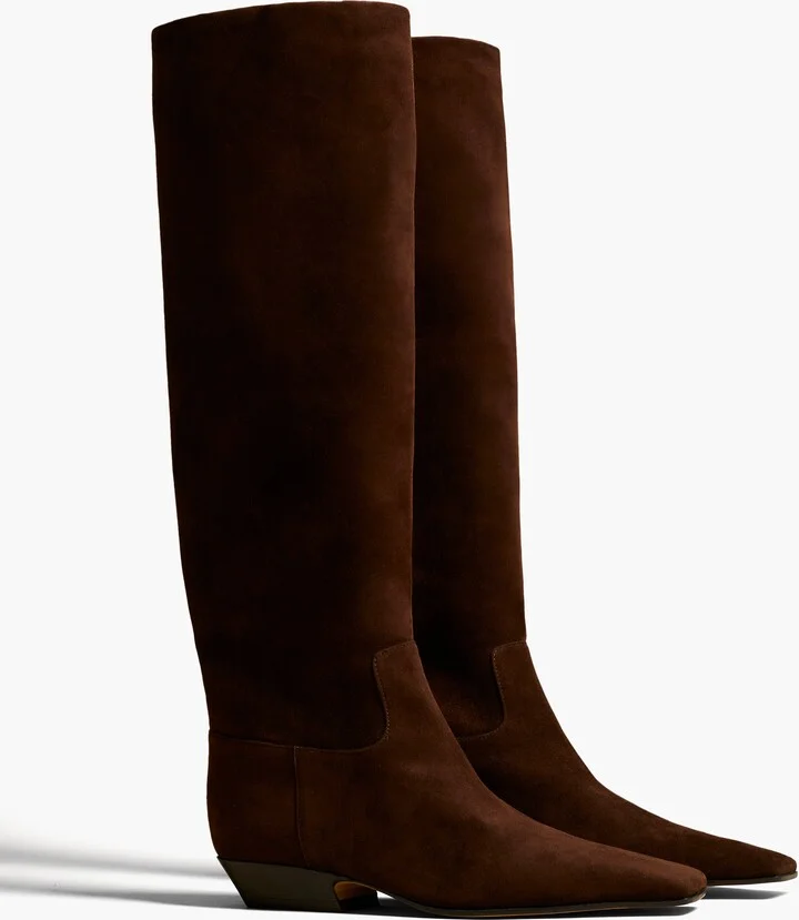 Marfa Knee-High Boot in Coffee Suede - Image 2