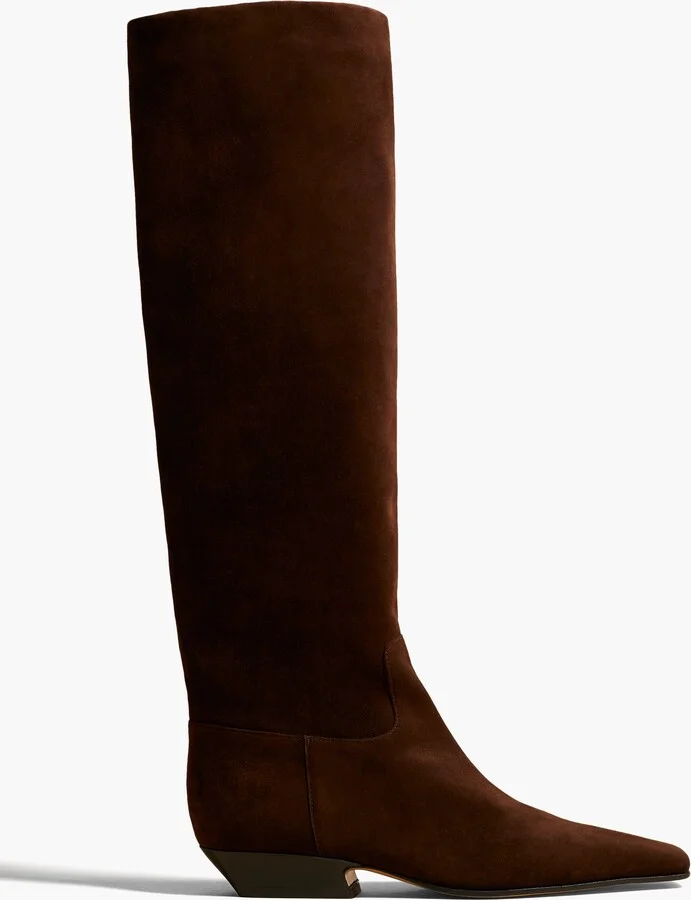 Marfa Knee-High Boot in Coffee Suede