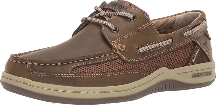 Margaritaville Men's Anchor Lace Boat Shoes-Lightweight and Durable 2 Eye Lace Up