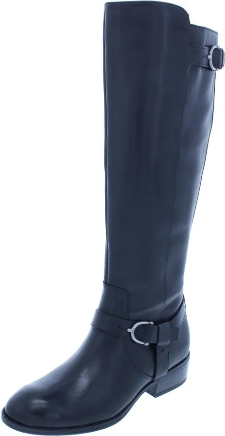 Margarite Womens Leather Knee High Riding Boots