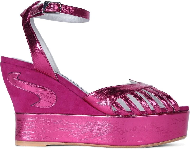Margaux Mid Hot Pink Platform Wedge Heels