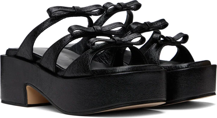 MARGESHERWOOD Black Ribbon Sandals - Image 4