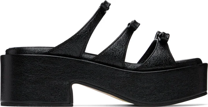 MARGESHERWOOD Black Ribbon Sandals