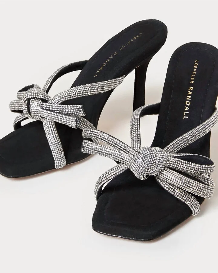 Margi Bow Heel In Black Suede