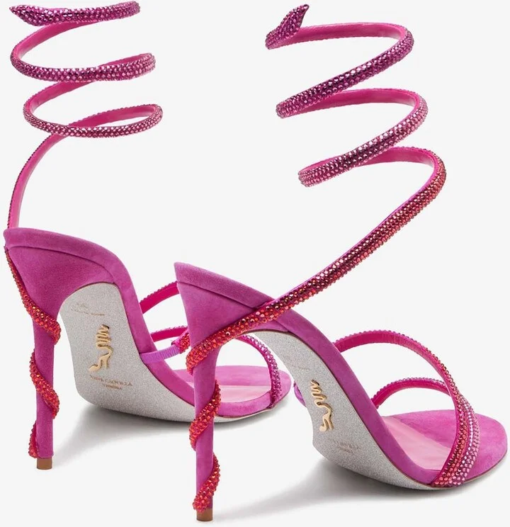 Margot 105 Crystal-Embellished Sandals in Satin - Image 2