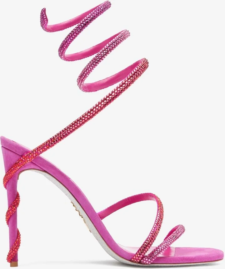 Margot 105 Crystal-Embellished Sandals in Satin
