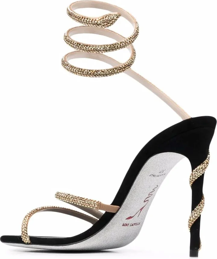 Margot 120mm jewelled snake sandals - Image 3