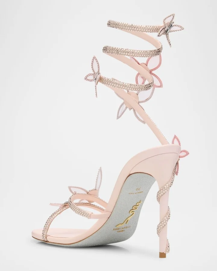 Margot Crystal Butterflies Ankle-Wrap Sandals - Image 3