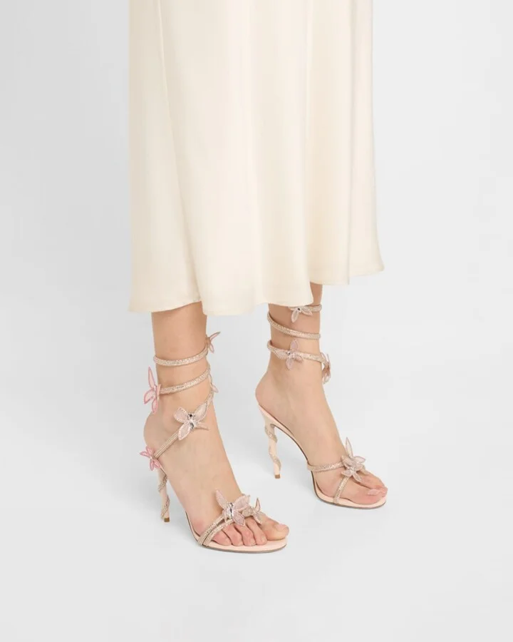 Margot Crystal Butterflies Ankle-Wrap Sandals - Image 6