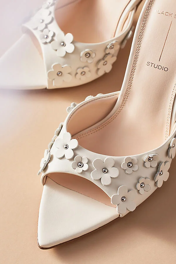 Margot Flower Mule Heels - Image 3
