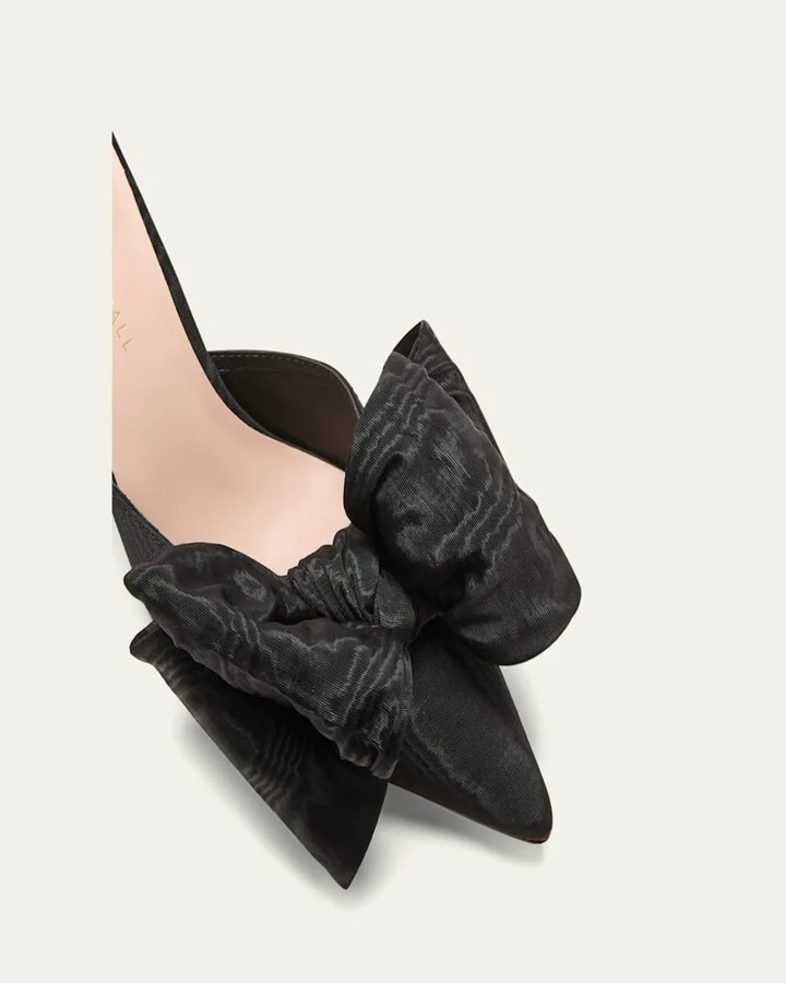 Margot Moiré Bow Mule Pumps - Image 2