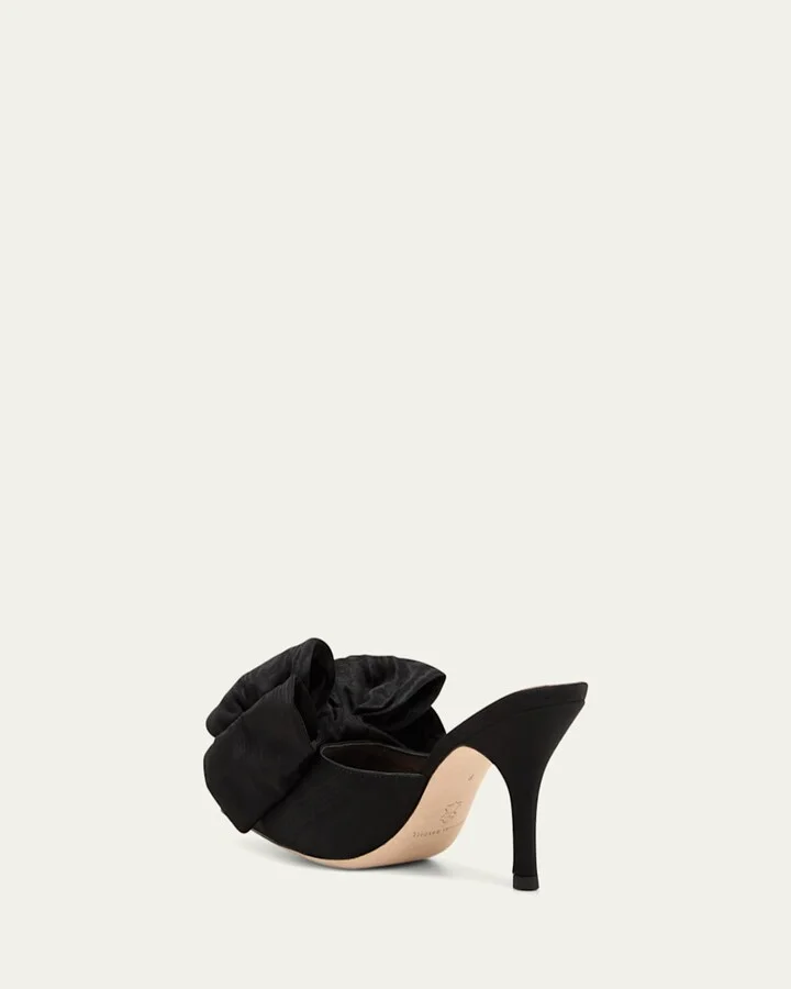 Margot Moiré Bow Mule Pumps - Image 9