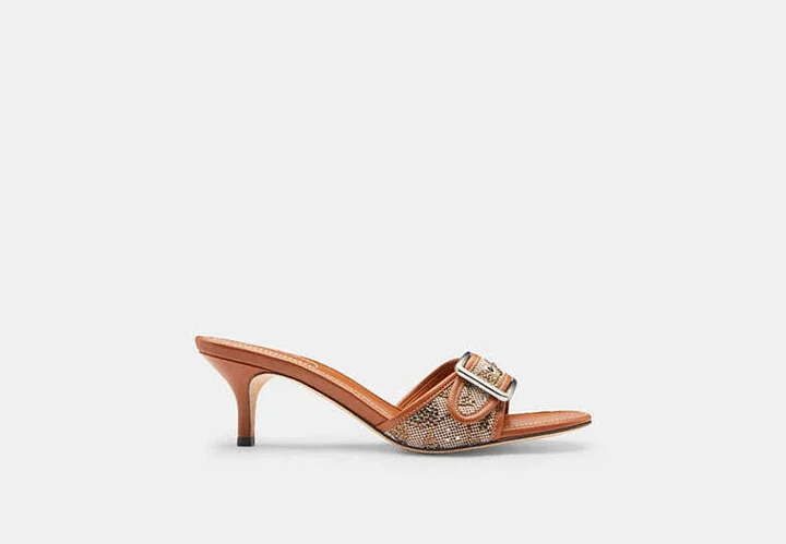 Margot Sandal In Crystal Signature Jacquard - Image 4