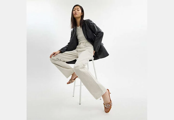 Margot Sandal In Crystal Signature Jacquard - Image 6