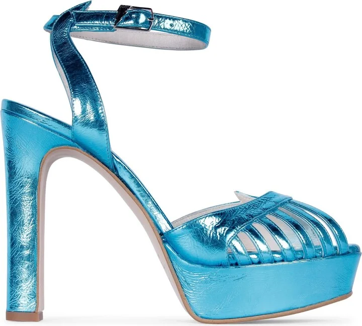 Marguerite Aqua Blue Platform Heels