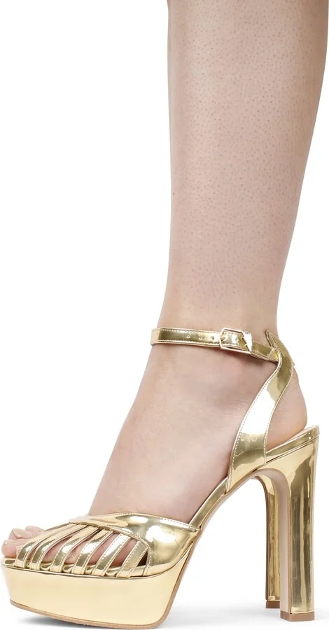 Marguerite Gold Platform Heels - Image 2
