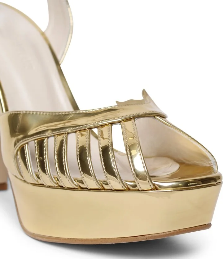 Marguerite Gold Platform Heels - Image 5