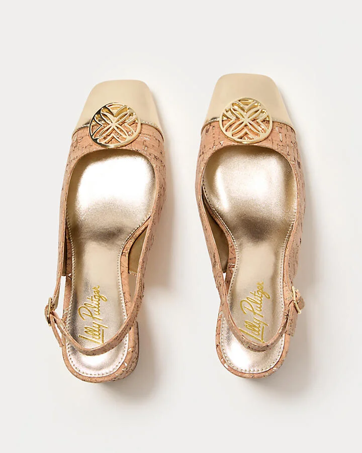 Mari Cork Slingback Pumps - Image 3