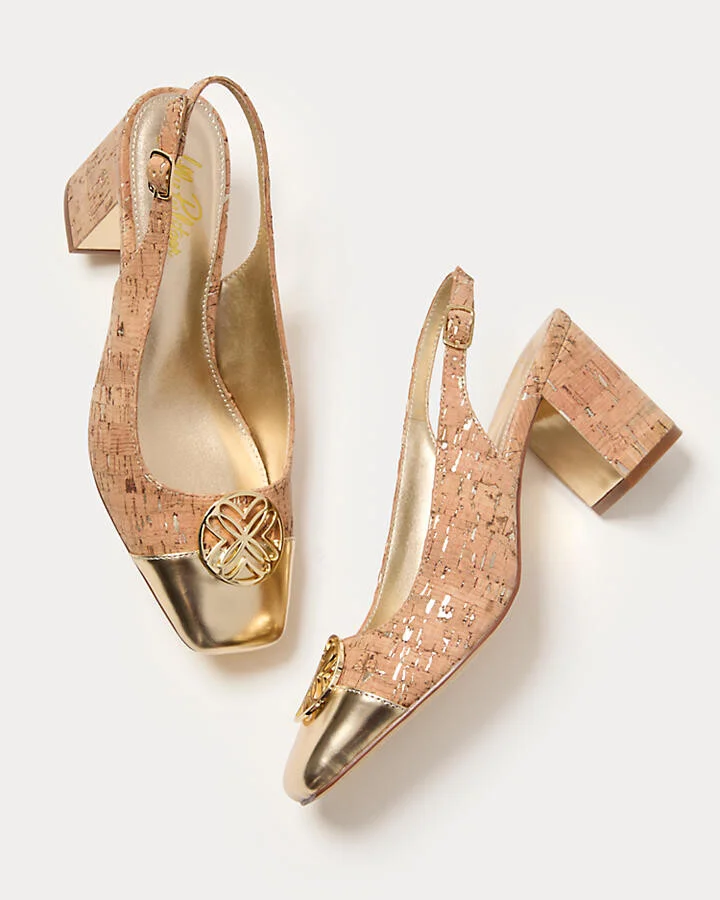 Mari Cork Slingback Pumps - Image 4