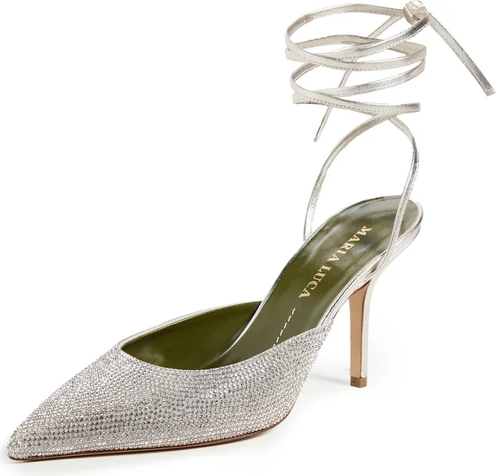 Maria Luca Gala Strass Lace Up Pumps