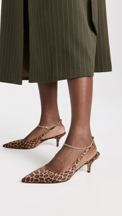 Maria Luca Galatea Gold Chain Anklet Slingbacks - Image 3