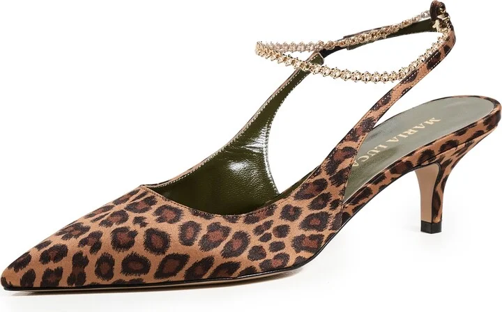 Maria Luca Galatea Gold Chain Anklet Slingbacks