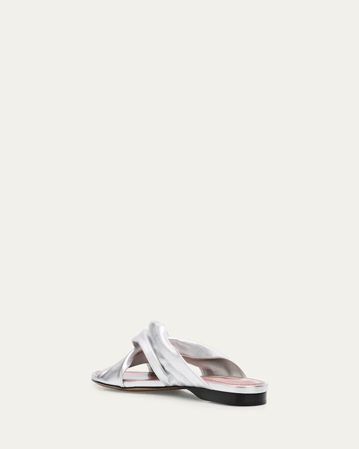 Maria Metallic Crisscross Flat Sandals - Image 7
