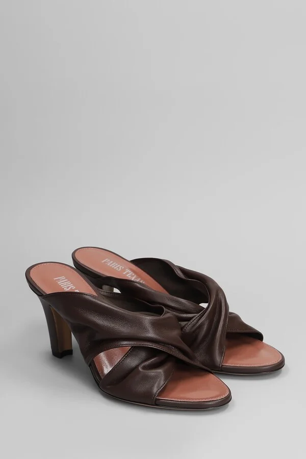 Maria Mule 75 Slipper-mule In Brown Leather - Image 2