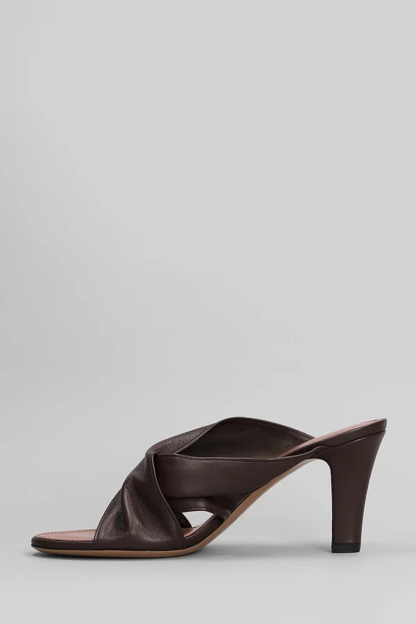 Maria Mule 75 Slipper-mule In Brown Leather - Image 3