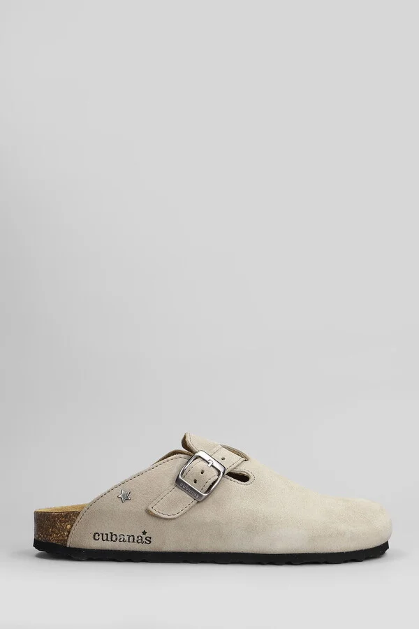 Maria Slipper-mule In Grey Suede
