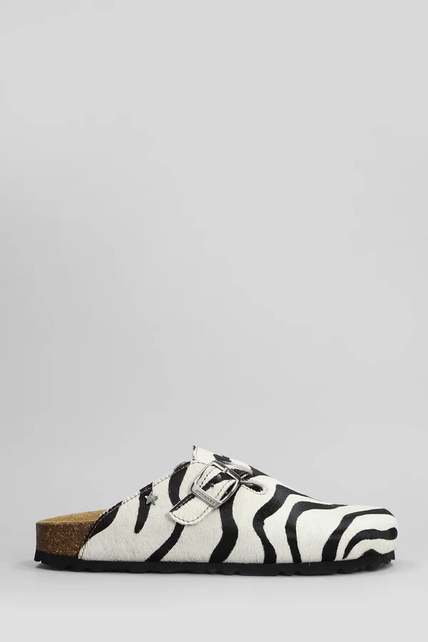 Maria Slipper-mule In White Pony Skin