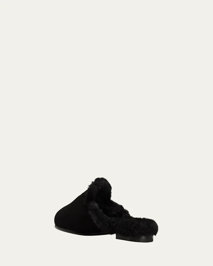 Mariamu Suede Shearling Slipper Mules - Image 4