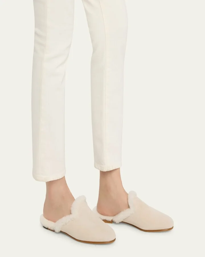 Mariamu Suede Shearling Slipper Mules - Image 4