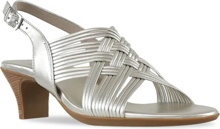 Marianna Slingback Sandal In Metallic Leather