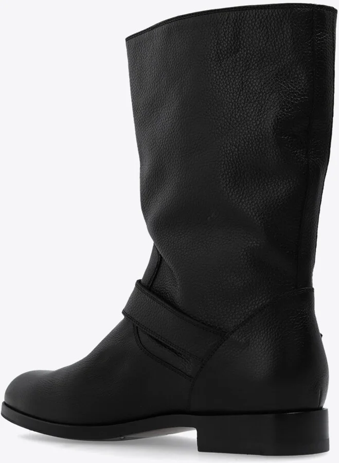 Marianne Grained Leather Mid-Calf Boots - Image 2