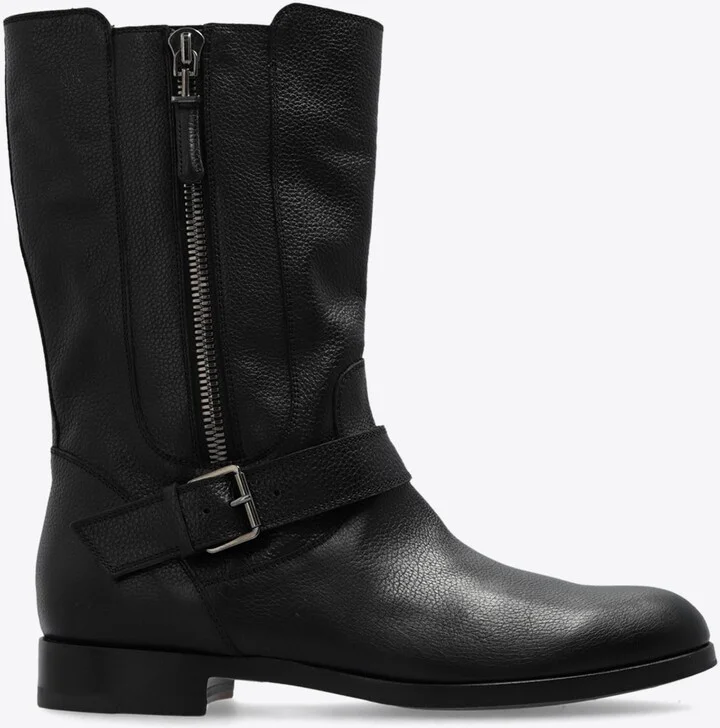 Marianne Grained Leather Mid-Calf Boots